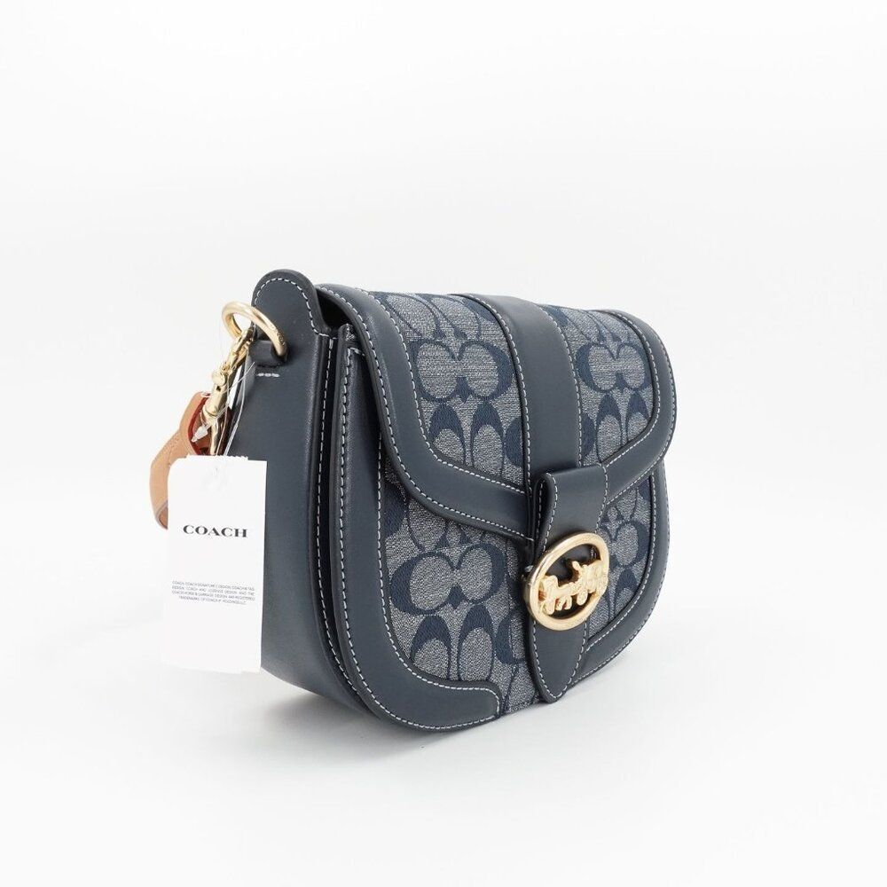 Coach Women's Georgie Saddle Bag In Signature Chambray Blue OS - Picture 4 of 14